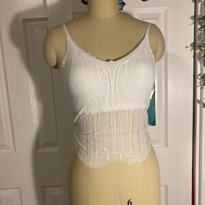 White lace cami top